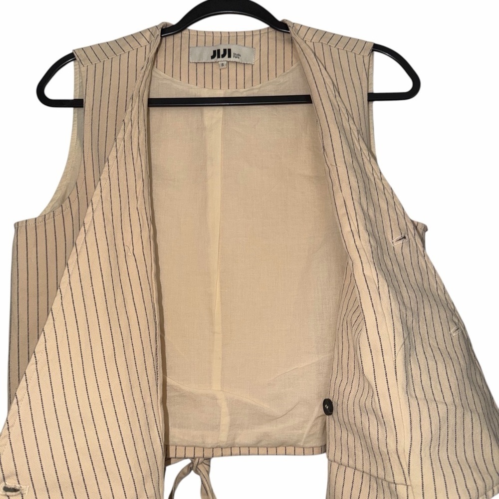 JiJi Studio Paris France Tailored Pin Striped Vest Small - Picture 6 of 11